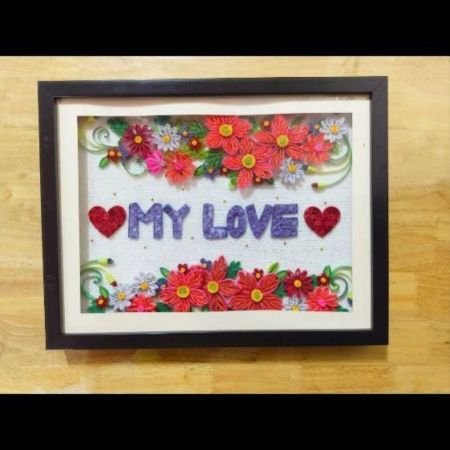 Quilling art shadow frame